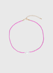 Aruba Pearl Pendant Necklace Pink
