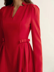 V-Neck Bow Detail Mini Dress