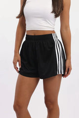 Black Track Shorts Side Stripe