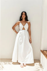 Lantern Trail Maxi Dress White