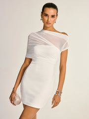 Mesh Paneled Skinny Mini Dress