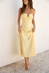 Sunshine Bliss Strapless Maxi Dress Yellow