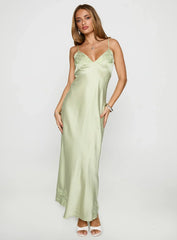 Cyrielle Embroidered Maxi Dress Sage