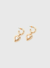 Live In Reality Heart Earrings Gold