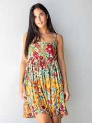 Patti Dress - Gold Vintage Floral