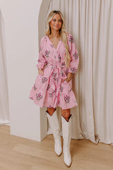 Kind Glance Stripe Mini Dress in Pink