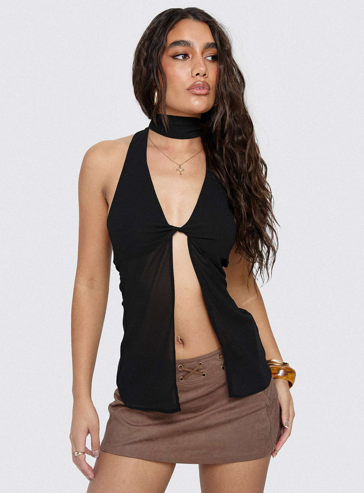 Scarface Tie Top Black