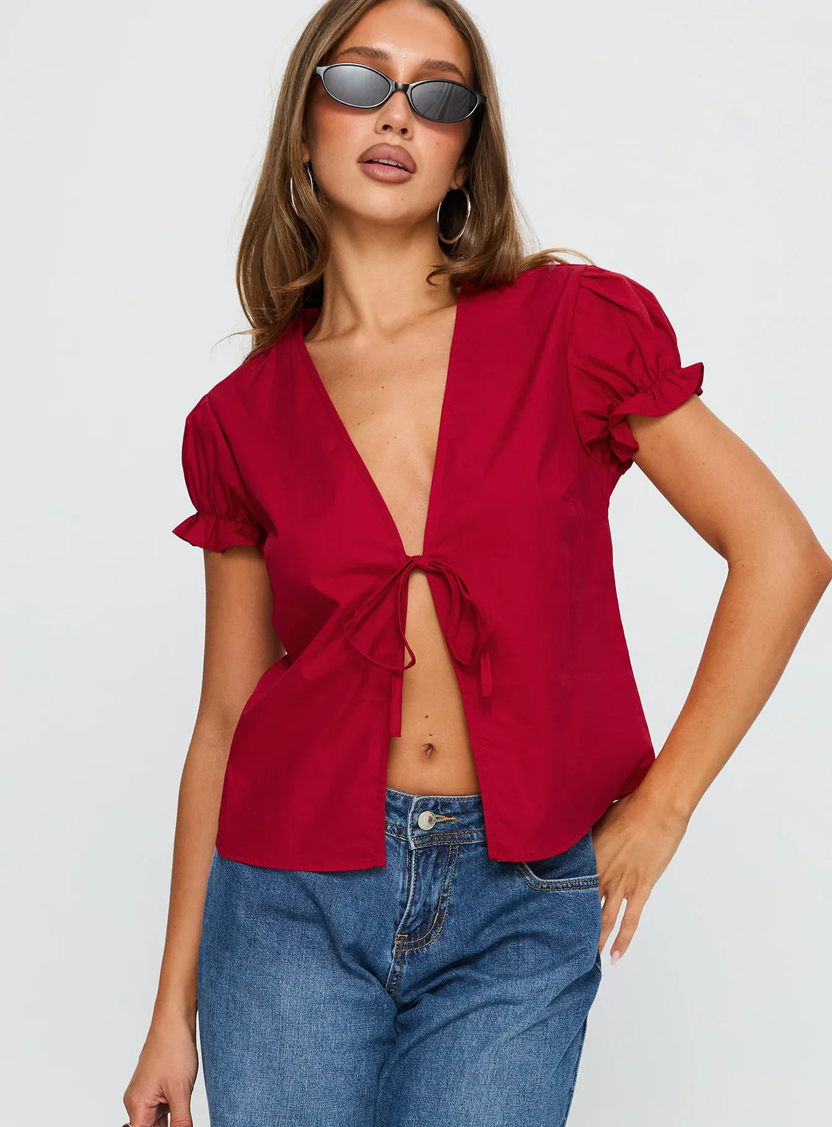 Starstruck Tie Up Top Red