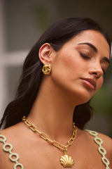 18K Gold plated Holiday Sun Earrings Gold