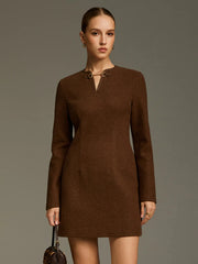 Horsebit Detail A-Line Mini Dress