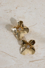 18K Gold Plated Open Heart Earrings Gold