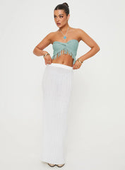 Kovac Reversible Fringe Tube Top Blue