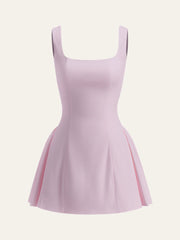 Polka Dot Lace-Up Back Dress