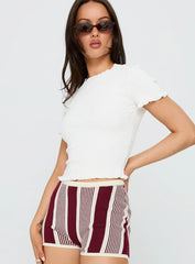 Palm Reader Shirred Top White