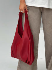 Neddy Faux Leather Bow Bag Red