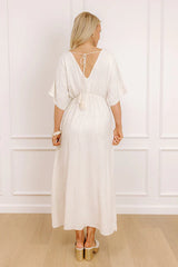 Island Oasis Linen-Blend Embroidered Midi Dress