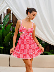 Cut-Out Detail Print Dress