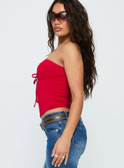 Archway Strapless Top Red