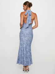 Aymie Halter Maxi Dress Blue