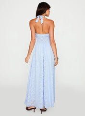 Hours In Silence Drop Waist Maxi Dress Blue