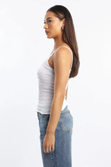 White Textured Cami Top Seamless
