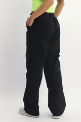 Black Cargo Pants Mid Rise