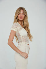 Zayna Lace Puff Sleeve Top