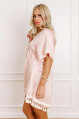 Shoreline Serenade Sequin Embroidered Mini Dress