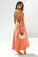 Yasmin Strapless Maxi Dress Coral