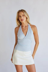 Jazzlyn Halter V-Neck Top