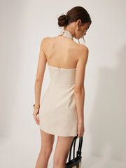 Cotton & Linen Crisscross Neckline Dress