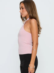 Glorious Studded Twist Neck Top Pink