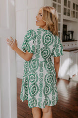 Sunny Outlook Eyelet Mini Dress in Green