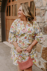 French Garden Floral Mini Dress Curves