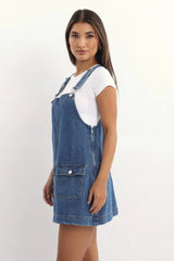 Blue Overall Mini Dress