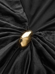 Short Sleeve Ruched Metal Buckle Dress