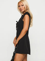 Adeleine Bow Mini Dress Black