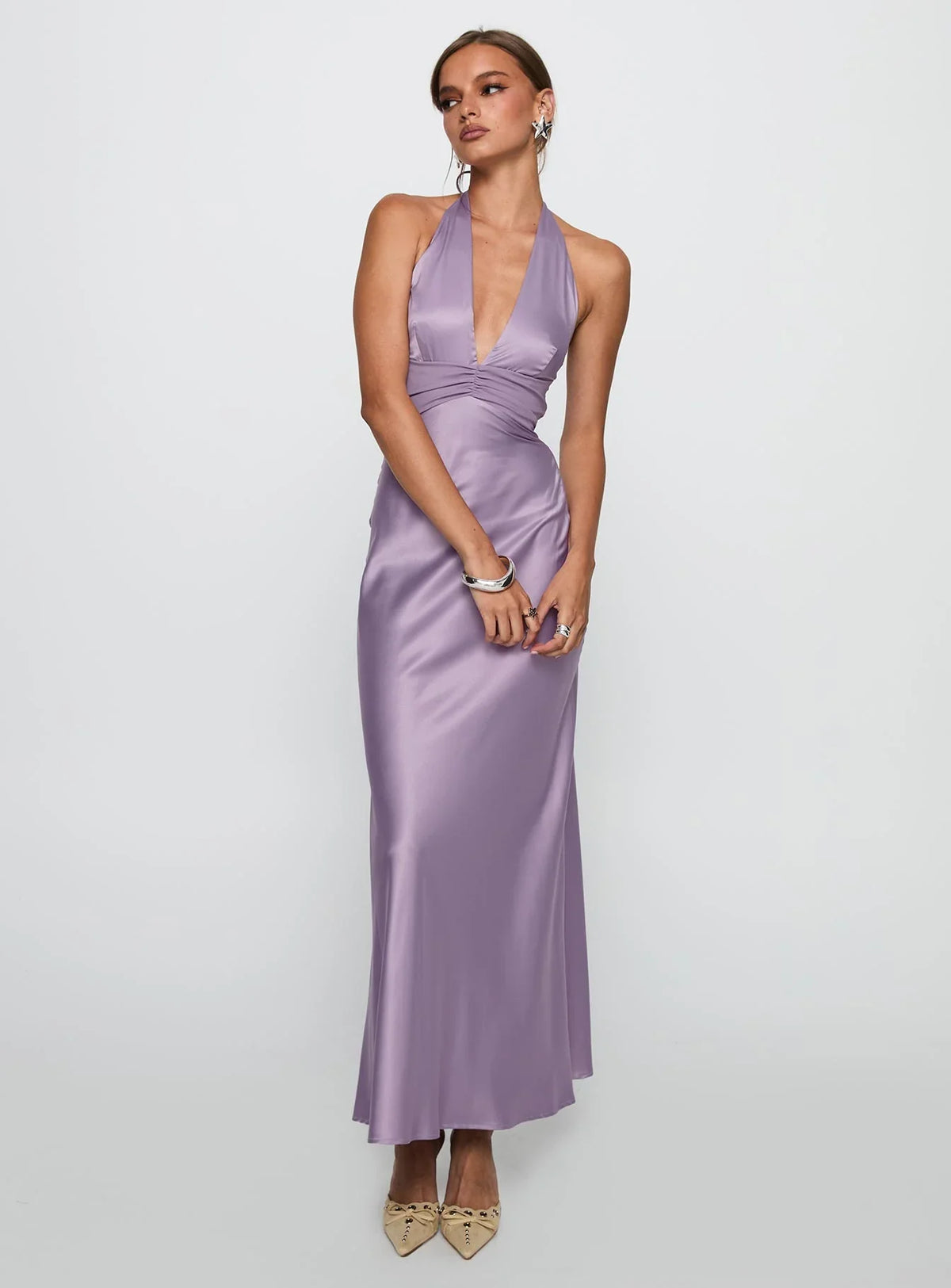 Rousseau Halter Maxi Dress Mauve