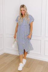 Coastal Charisma Stripe Midi Dress