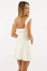 White Mini Dress Drop Waist