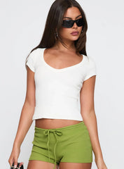 Lovely Day V Neck Top White