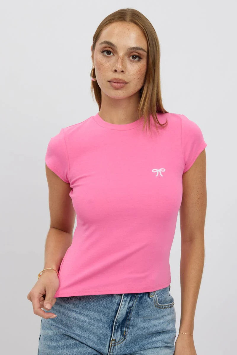 Pink Graphic Tee Short Sleeve