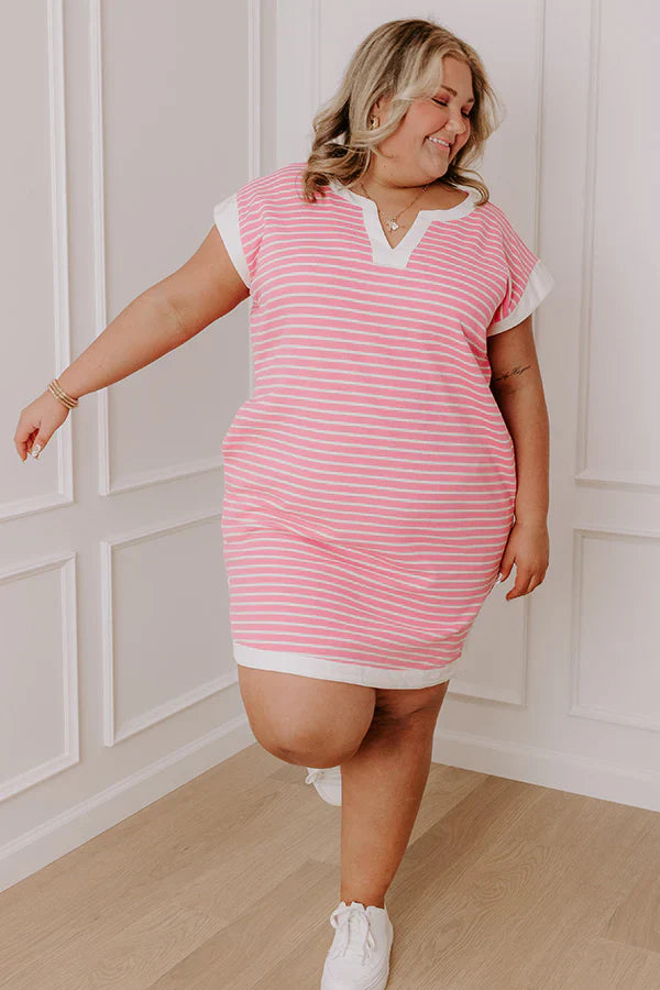 Think Happy Thoughts Stripe Mini Dress Curves