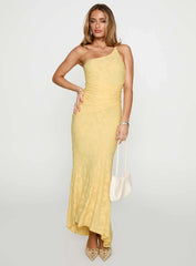 Starlights One Shoulder Maxi Dress Lemon