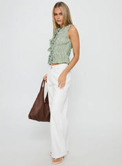 Serenitia Mid Rise Relaxed Jeans White Wash