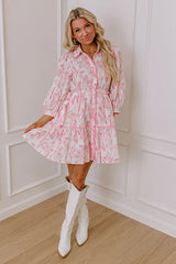 Memory Lane Floral Mini Dress in Pink
