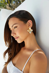 18K Gold Plated Open Heart Earrings Gold