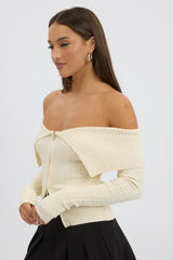 White Bardot Cardigan