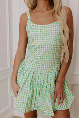 French Market Stroll Athleisure Mini Dress in Lime