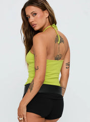 Baseline Halter Rib Top Green